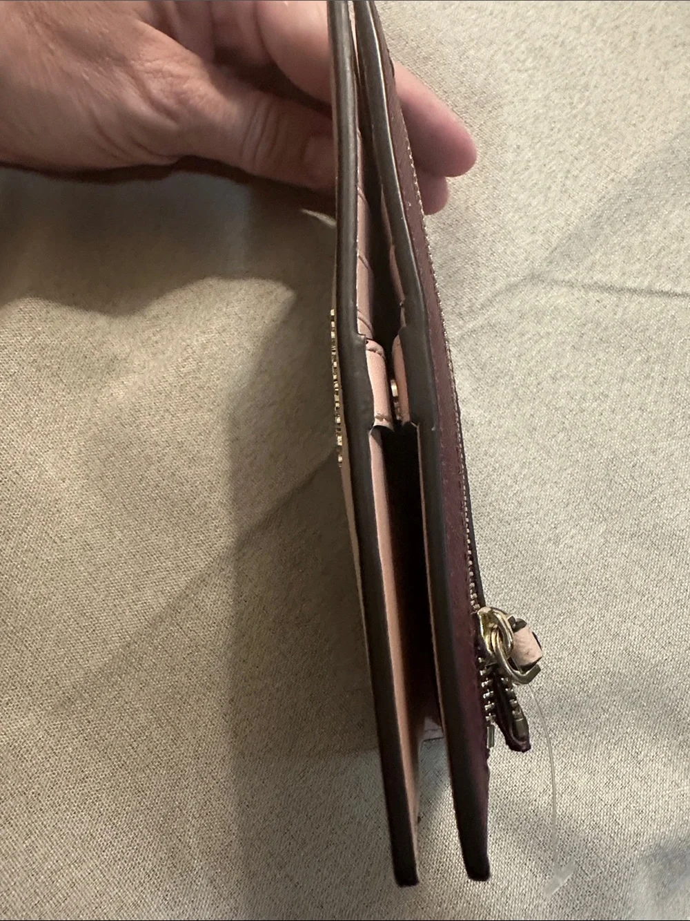 NWOT Kate Spade Colorblock saffiano leather in Rose Smoke